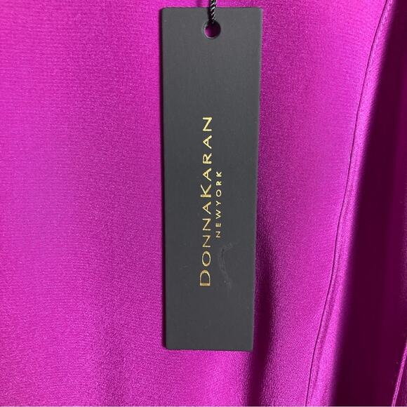 Donna Karan top tunic XS sleeveless silk purple Mod wrap NWT lagenlook - Picture 13 of 15